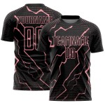 Sublimation Lightning Pink Jersey Medium Sports Uniform Custom Soccer Black