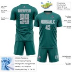 Sublimation Gray-White Geometric Uniform Jersey Custom Shape Soccer Sports Teal
