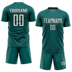 Sports Jersey Sublimation Shape White-Black Custom Soccer Uniform Teal Geometric
