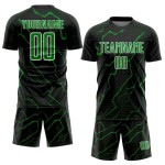 Sports Grass Green-White Sublimation Black Lightning Custom Uniform Soccer Jersey