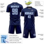 Light Uniform Jersey Geometric Sports Blue-White Soccer Shape Custom Navy Sublimation