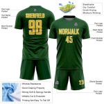 Jersey Sublimation Shape Uniform Custom Green Geometric Soccer Yellow-White Sports