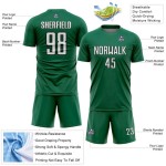 Jersey Shape Sublimation Uniform Green Geometric Soccer Kelly White-Black Custom Sports