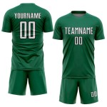 Jersey Shape Sublimation Uniform Green Geometric Soccer Kelly White-Black Custom Sports