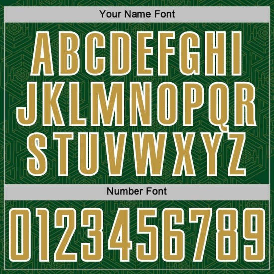 Green Geometric Shape Custom Jersey Sports Sublimation Uniform Gold-White Soccer Old