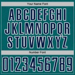 Custom Geometric Teal Jersey Navy-White Soccer Sports Shape Sublimation Uniform