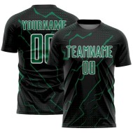 Black Jersey Sports Kelly Soccer Sublimation Custom Green-White Uniform Lightning