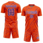 Sports Custom Sublimation Soccer Uniform Lightning Jersey Orange Purple-White