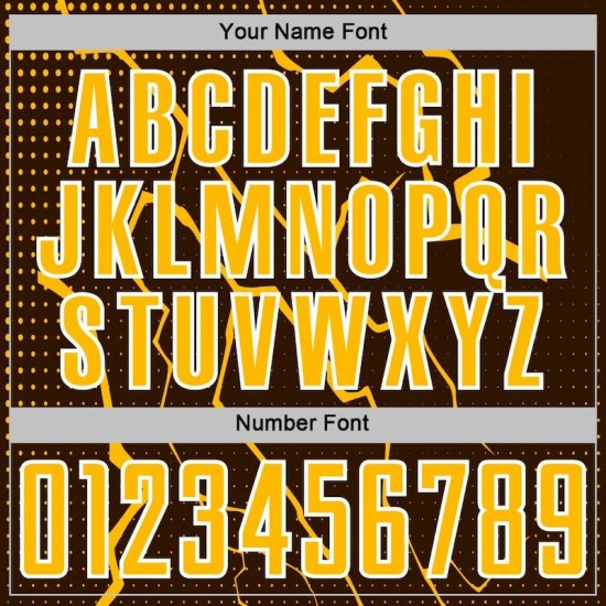 Sports Custom Gold-White Lightning Sublimation Brown Jersey Uniform Soccer