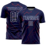 Sports Crimson-White Lightning Navy Uniform Sublimation Soccer Custom Jersey