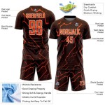 Soccer Brown Sublimation Lightning Jersey Custom Orange-White Uniform Sports