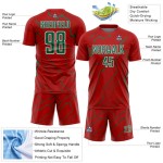 Red Sports Lightning Uniform Custom Kelly Jersey Soccer Green-White Sublimation