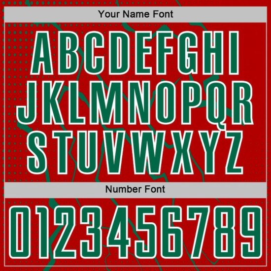 Red Sports Lightning Uniform Custom Kelly Jersey Soccer Green-White Sublimation