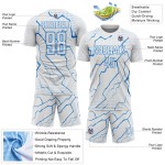 Jersey Sports Lightning Powder Soccer Uniform Sublimation White Custom Blue