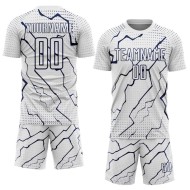 Jersey Custom Sports Sublimation Soccer White Lightning Navy Uniform