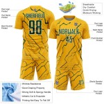 Custom Sublimation Green-White Sports Soccer Gold Lightning Uniform Jersey