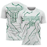 Custom Lightning Green Sublimation Uniform Jersey Kelly Soccer Sports White