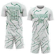 Custom Lightning Green Sublimation Uniform Jersey Kelly Soccer Sports White