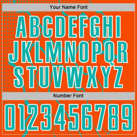 Aqua-White Jersey Sports Lightning Uniform Orange Soccer Custom Sublimation