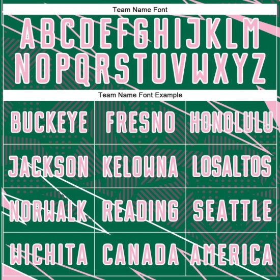 Uniform Sports Soccer Kelly Lines Sublimation Jersey Light Green Custom Pink-White