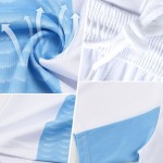 Uniform Custom Blue-White Jersey Red Light Soccer Sports Sublimation Lines