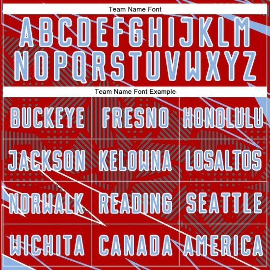 Uniform Custom Blue-White Jersey Red Light Soccer Sports Sublimation Lines