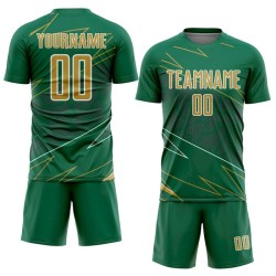 Soccer Sublimation Gold-White Lines Uniform Sports Green Custom Kelly Jersey Old