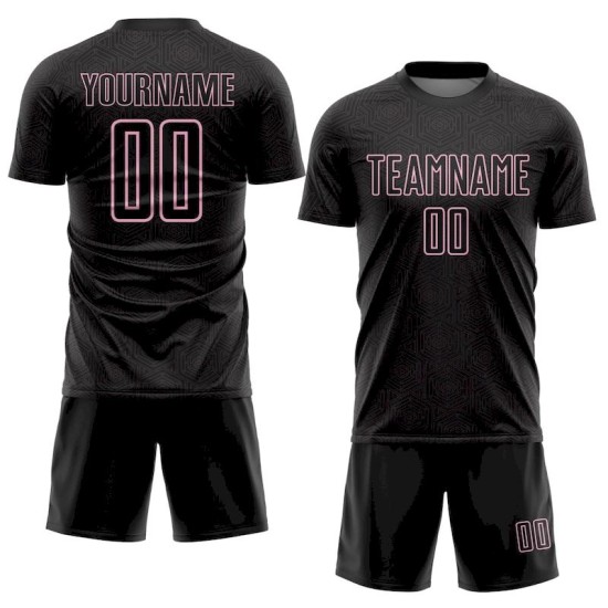Soccer Sports Light Jersey Sublimation Custom Shape Geometric Pink Black Uniform