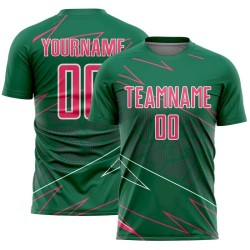 Soccer Pink-White Custom Sports Jersey Neon Green Kelly Uniform Sublimation Lines