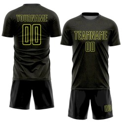 Shape Geometric Neon Sports Black Yellow Sublimation Custom Jersey Uniform Soccer