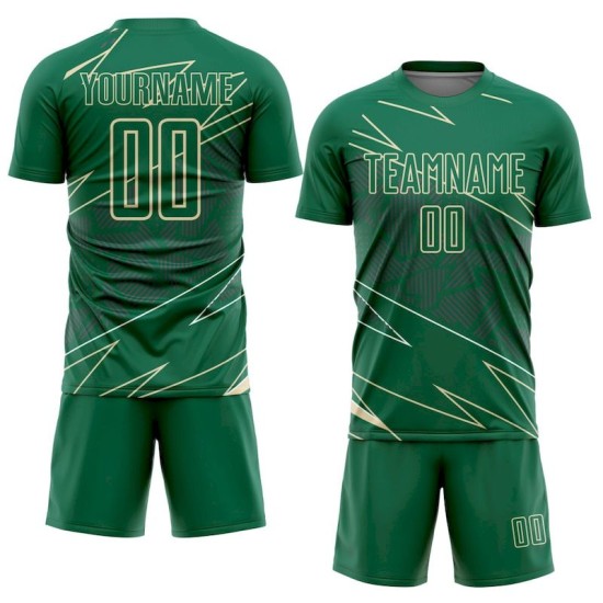 Kelly Soccer Jersey Lines Cream Custom Green Uniform Sports Sublimation