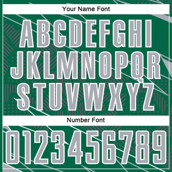 Custom Uniform Jersey Sports Sublimation Soccer Kelly Lines Gray-White Green