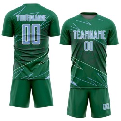 Blue-White Sports Light Sublimation Soccer Lines Green Uniform Kelly Jersey Custom