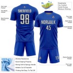 Sublimation Shape White-Black Sports Custom Geometric Blue Soccer Uniform Jersey Thunder
