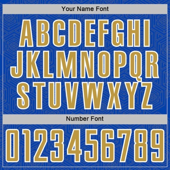 Sports Thunder Soccer Sublimation Shape Blue Geometric Jersey Uniform Gold-White Old Custom