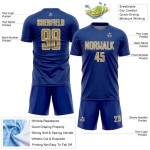 Gold-White Geometric Soccer Shape Royal Old Sports Sublimation Uniform Jersey Custom