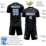 Geometric Light Custom Uniform Sports Sublimation Black Shape Blue-White Jersey Soccer