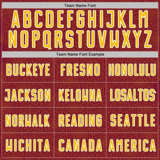 Geometric Jersey Shape Uniform Sublimation Soccer Crimson Gold-White Sports Custom