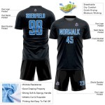 Blue-White Sublimation Powder Soccer Custom Sports Black Shape Geometric Uniform Jersey