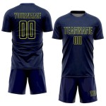 Uniform Shape Neon Geometric Sublimation Custom Sports Soccer Yellow Jersey Navy